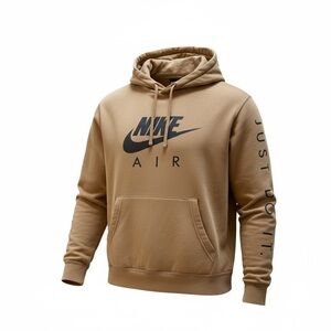 Nike Air JUST DO IT. Pullover Hoodie in Tan with Black Logo-Men’s L